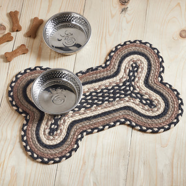 Sawyer Mill Charcoal Creme Indoor/Outdoor Small Bone Braided Rug 11.5